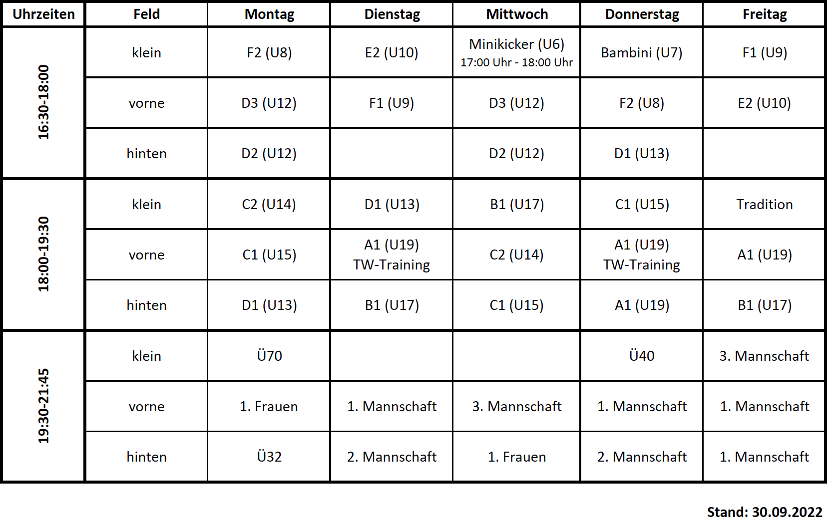MSV 07 Trainingsplan 2022/23
